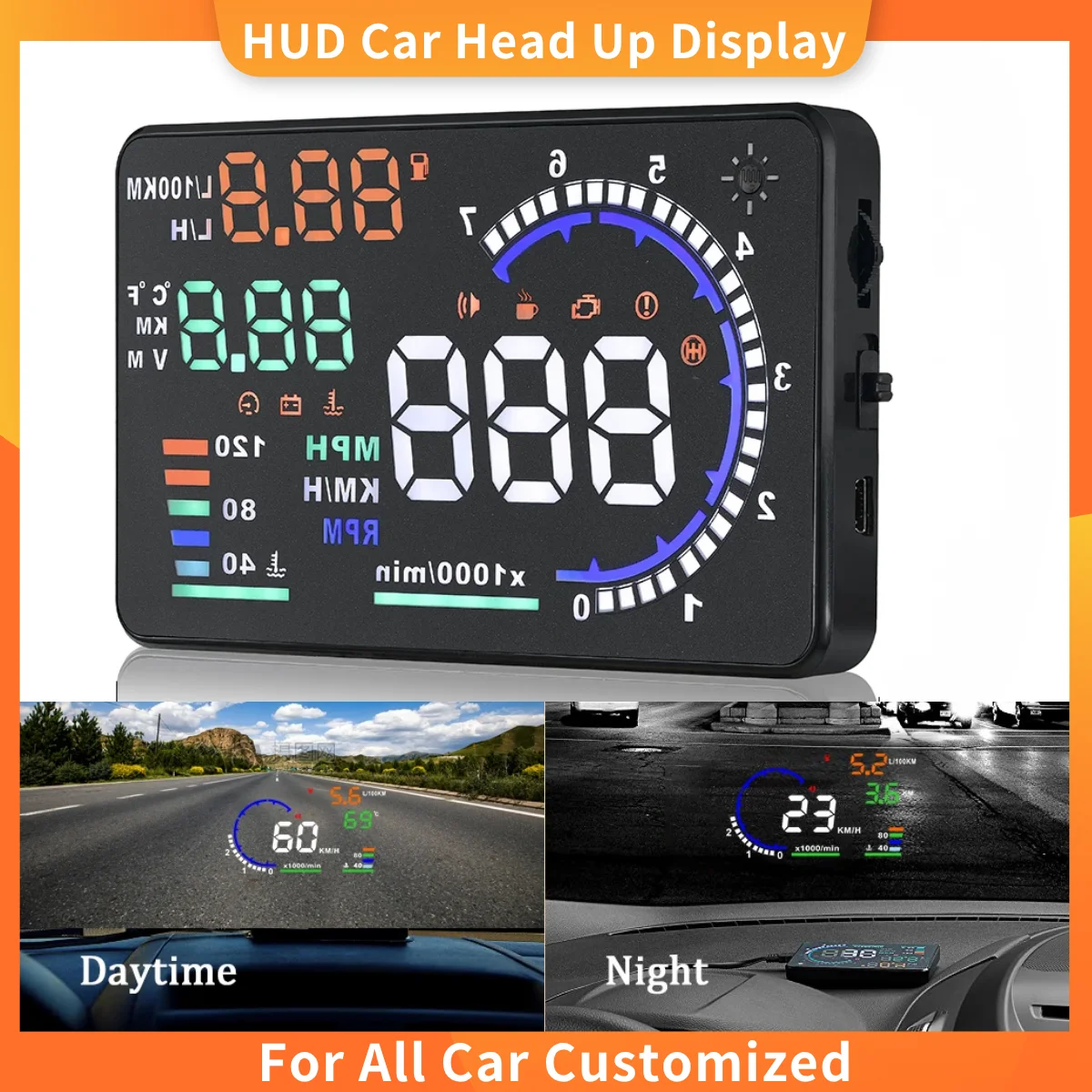 A8 5.5'' OBD2 EOBD HUD Car Head Up Display LED Windshield Projector Speedometer Water Temp RPM Meter Speed Voltage Alarm
A8 5.5'' OBD2 EOBD HUD Car Head Up Display LED Windshield Projector Speedometer Water Temp RPM Meter Speed Voltage Alarm