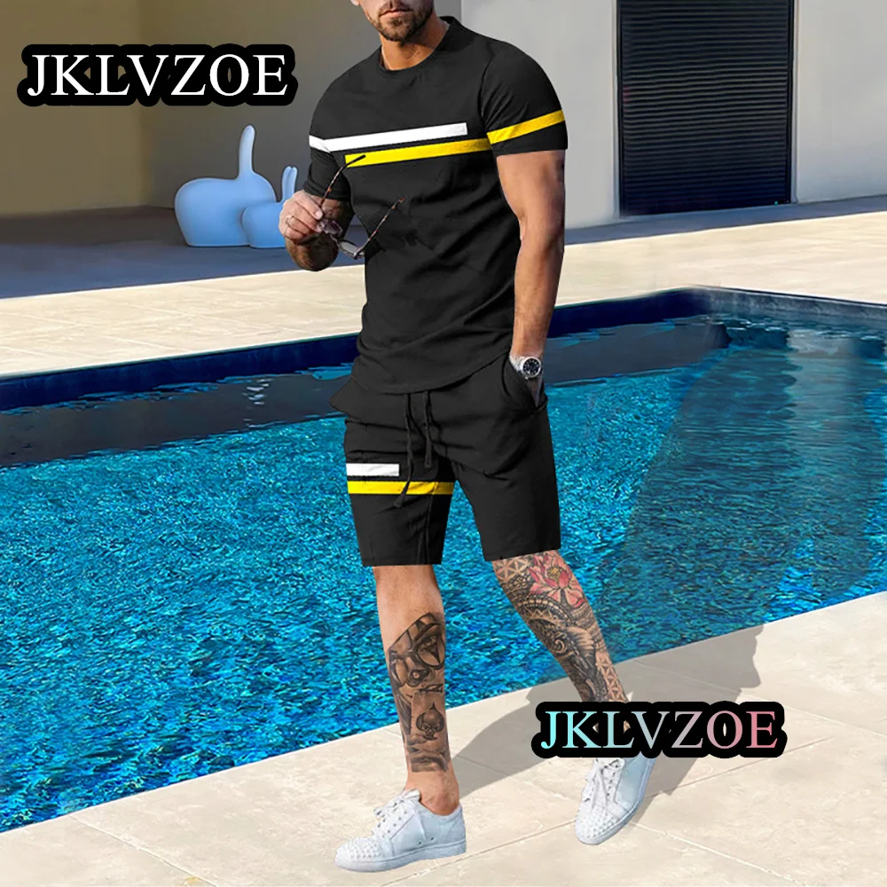 Summer Mens Tracksuit 3D Print Line Man Set Causal T Shirt Shorts Men's Sports Suits 2 Piece Harajuku Male Clothes Streetwear
Summer Mens Tracksuit 3D Print Line Man Set Causal T Shirt Shorts Men's Sports Suits 2 Piece Harajuku Male Clothes Streetwear