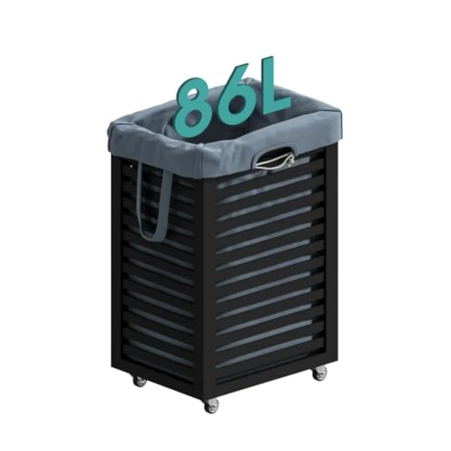 Laundry Hamper Laundry Hamper with Wheels 22.7 Gallon 86L Bamboo Wood Clothes Laundry Basket with Handles Removable Liner
Laundry Hamper Laundry Hamper with Wheels 22.7 Gallon 86L Bamboo Wood Clothes Laundry Basket with Handles Removable Liner