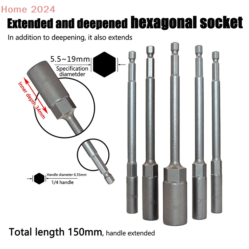 1Pc 5.5-19mm Lengthen Electric Drill Socket Head Bolt Nut Driver Bit Impact Drill Bits Adapter Socket Wrench Extension Bar 150mm
1Pc 5.5-19mm Lengthen Electric Drill Socket Head Bolt Nut Driver Bit Impact Drill Bits Adapter Socket Wrench Extension Bar 150mm