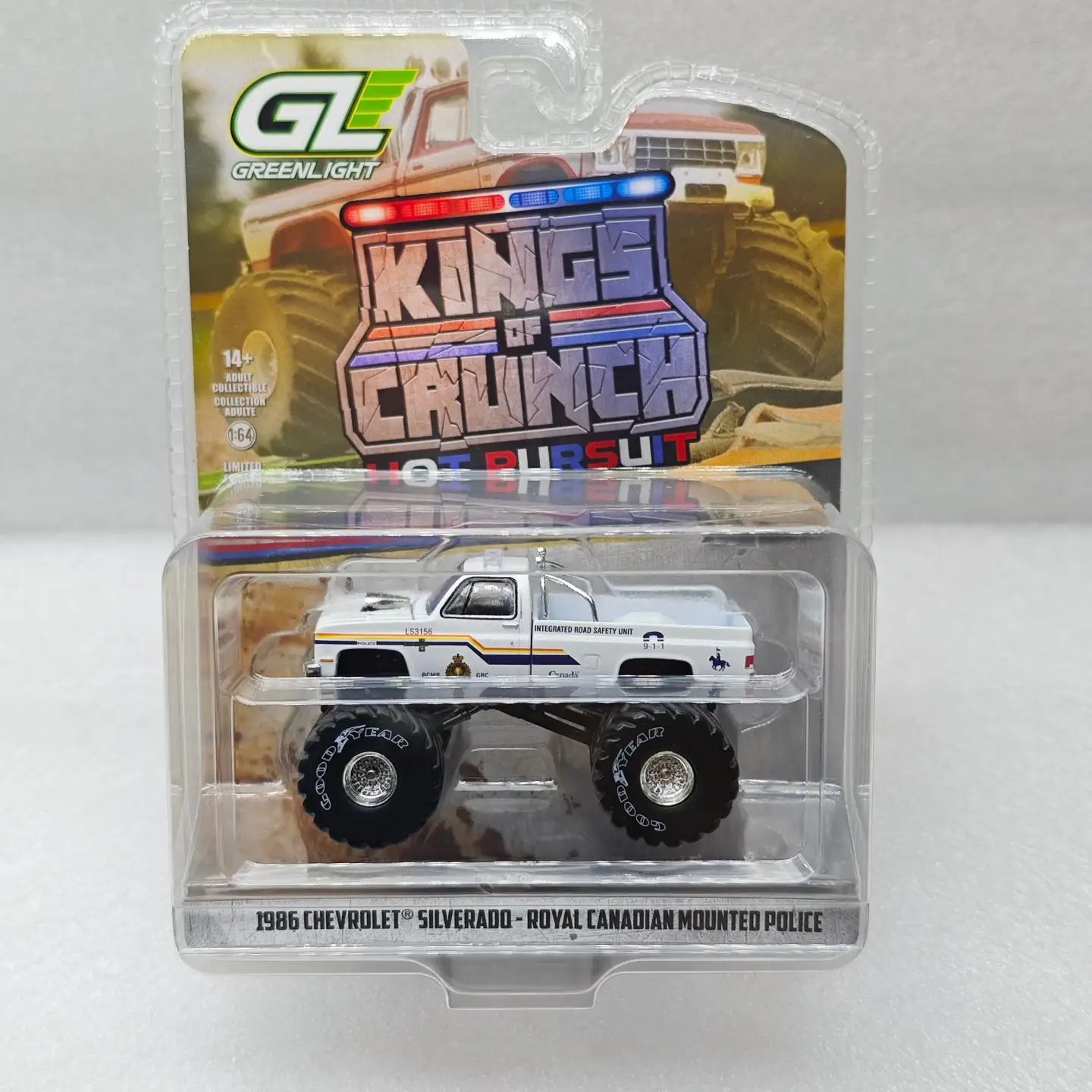 GreenLight 1:64 Kings Of Crunch -1986 Thorold - Royal Canadian Mounted Police Diecast Alloy Car Model Collectible
GreenLight 1:64 Kings Of Crunch -1986 Thorold - Royal Canadian Mounted Police Diecast Alloy Car Model Collectible