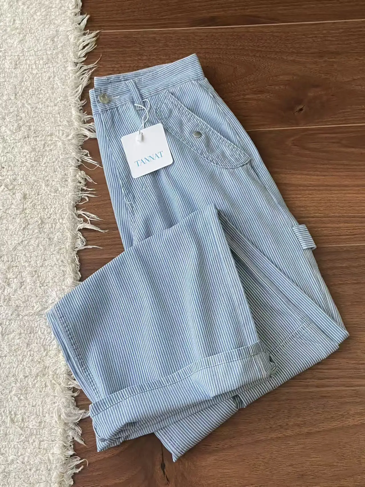 Fashionable Striped Work Pants Casual Straight Leg Cotton Ladies Trousers Korean Style Summer Season Natural Waist Polyester
Fashionable Striped Work Pants Casual Straight Leg Cotton Ladies Trousers Korean Style Summer Season Natural Waist Polyester