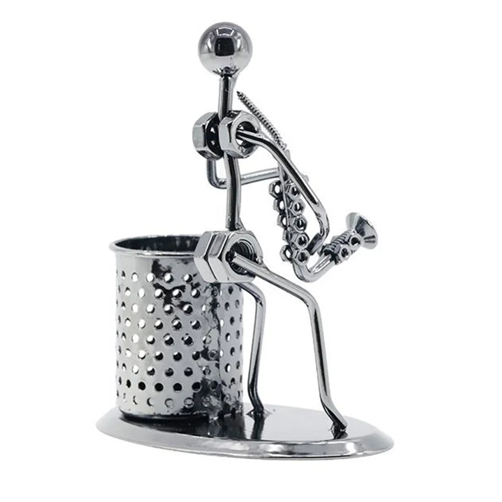 Metal Art Saxophone Man Pen Holder for Desk Organization and Home Office Decoration
Metal Art Saxophone Man Pen Holder for Desk Organization and Home Office Decoration