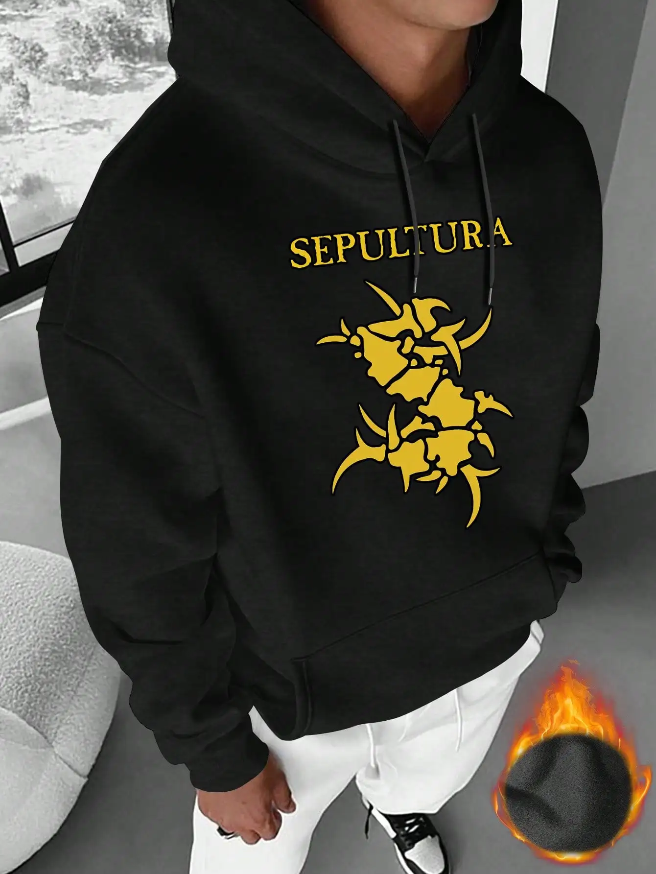 Men's Gothic Letter and Skull Pattern Hoodie - Sepultra Printed Dark Brown Loose Pullover, Long Sleeve Casual Street Style
Men's Gothic Letter and Skull Pattern Hoodie - Sepultra Printed Dark Brown Loose Pullover, Long Sleeve Casual Street Style