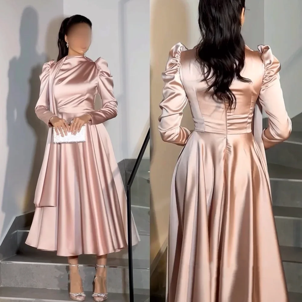 Customized Prom Gown Satin Draped Pleat Ruched Homecoming Long Sleeves A-line Exquisite High Quality Occasion Party Dress Women
Customized Prom Gown Satin Draped Pleat Ruched Homecoming Long Sleeves A-line Exquisite High Quality Occasion Party Dress Women
