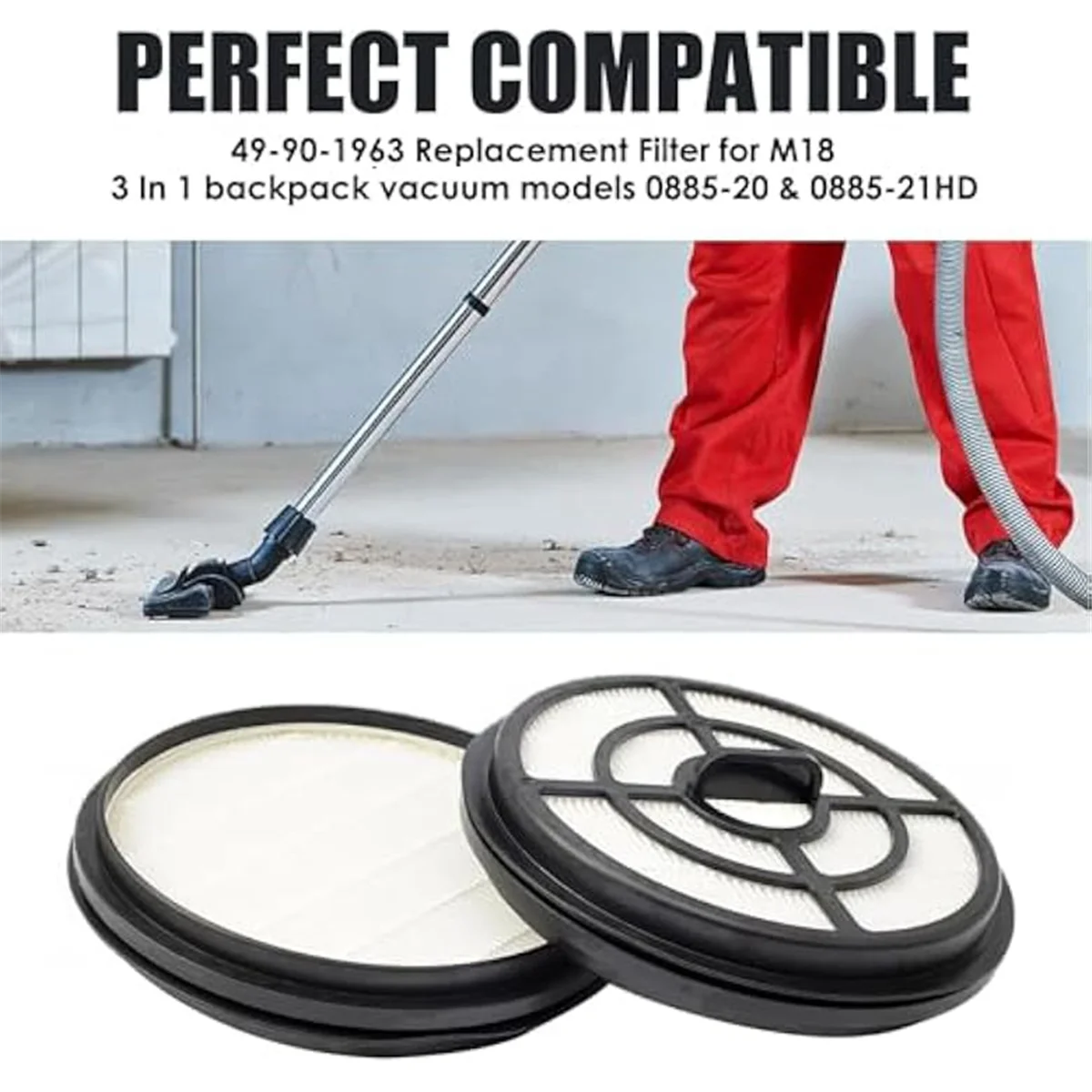 Fast!49-90-1963 HEPA Replacement Filter for Backpack Vac Vacuum, Fit for 0885-20 & 0885-21HD
Fast!49-90-1963 HEPA Replacement Filter for Backpack Vac Vacuum, Fit for 0885-20 & 0885-21HD