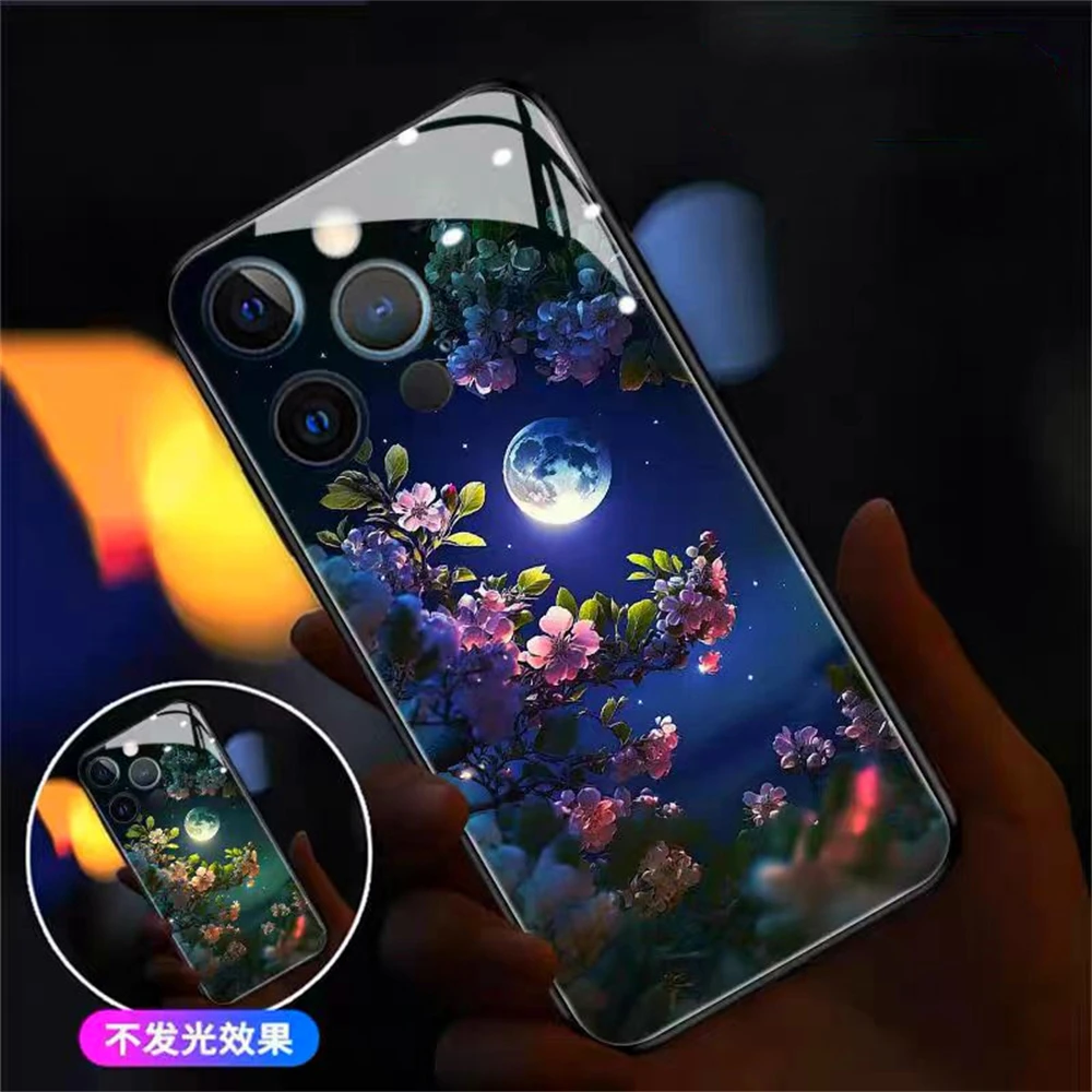 Moonlight Peach Blossoms Smart LED Light Glow Tempered Glass Phone Case For iPhone Air 17 16 E 15 14 13 12 11 Pro Max XR Plus
Moonlight Peach Blossoms Smart LED Light Glow Tempered Glass Phone Case For iPhone Air 17 16 E 15 14 13 12 11 Pro Max XR Plus