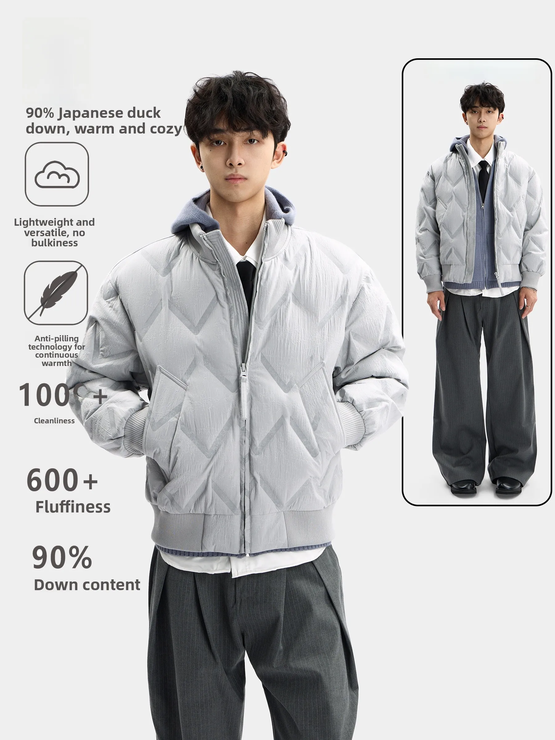 Retro Stand Collar Du down Jaet Loose Warm Outerwear for Men And Women Ci Casual Sle Polyester Fiber Fill Power 90%
Retro Stand Collar Du down Jaet Loose Warm Outerwear for Men And Women Ci Casual Sle Polyester Fiber Fill Power 90%