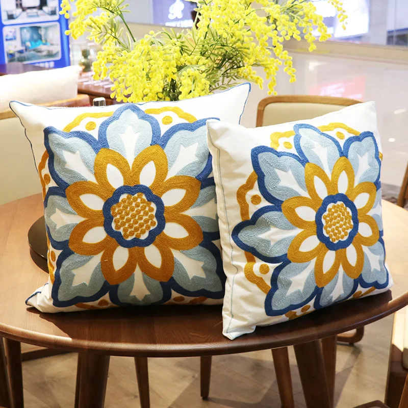 American Country Vintage Floral Embroidered Pillow Cover Washable Thick Linen Sofa Cushion Case
American Country Vintage Floral Embroidered Pillow Cover Washable Thick Linen Sofa Cushion Case