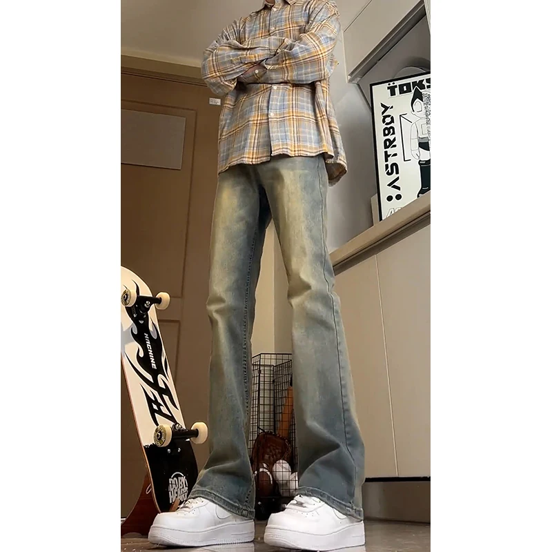 Retro Wa Blue Men's Denim High Waist Tapered Straight Leg Jeans Youthful Sle Polyester Fiber Summer Collection
Retro Wa Blue Men's Denim High Waist Tapered Straight Leg Jeans Youthful Sle Polyester Fiber Summer Collection