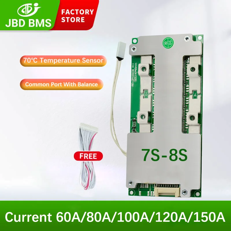 JBD BMS 7S 8S 24V Lifepo4 Ток 100A 120A 150A Баланс портов с датчиком температуры Литиевая батарея балансировочная плата
JBD BMS 7S 8S 24V Lifepo4 Ток 100A 120A 150A Баланс портов с датчиком температуры Литиевая батарея балансировочная плата