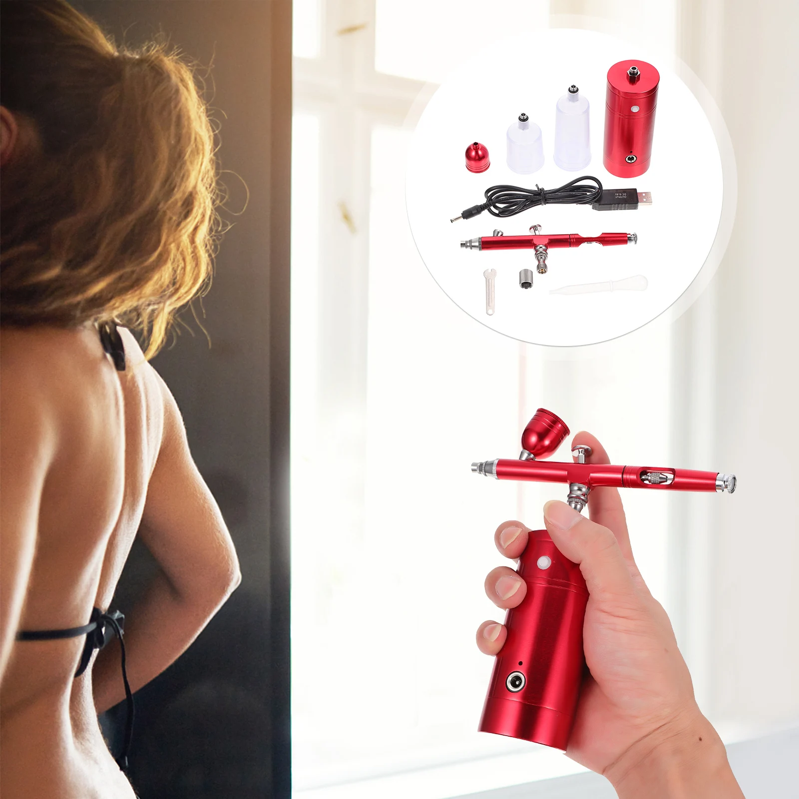 Airbrush Kit Stainless Steel Spray Pump Rechargeable Adjustable Pressure Model Making Cake Decoration Tattoo
Airbrush Kit Stainless Steel Spray Pump Rechargeable Adjustable Pressure Model Making Cake Decoration Tattoo