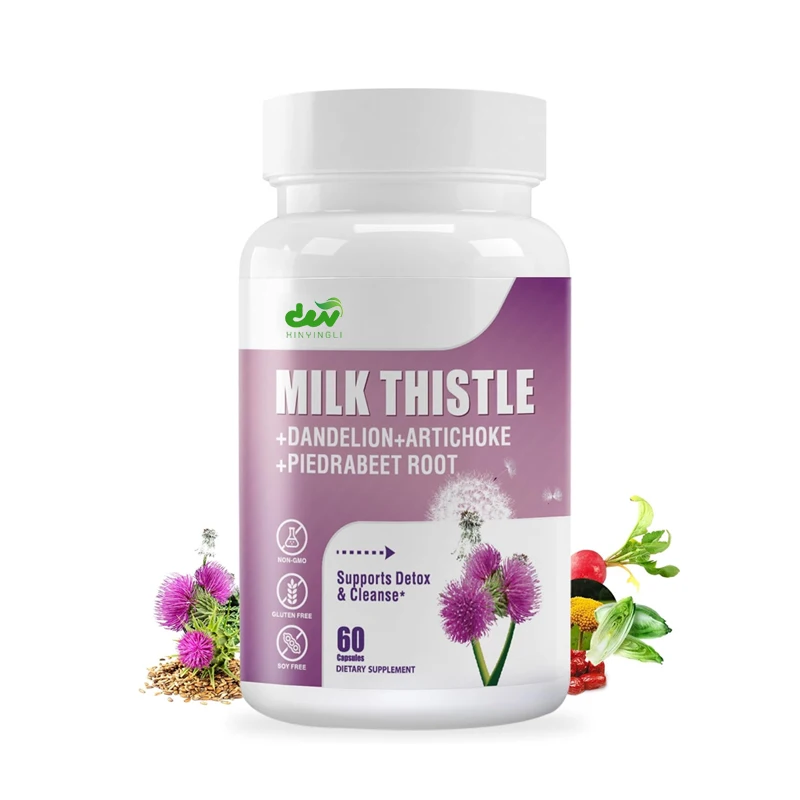 Milk thistle supplement containing dandelion root, thistle extract, and 80% silymarin for repair, non GMO
Milk thistle supplement containing dandelion root, thistle extract, and 80% silymarin for repair, non GMO