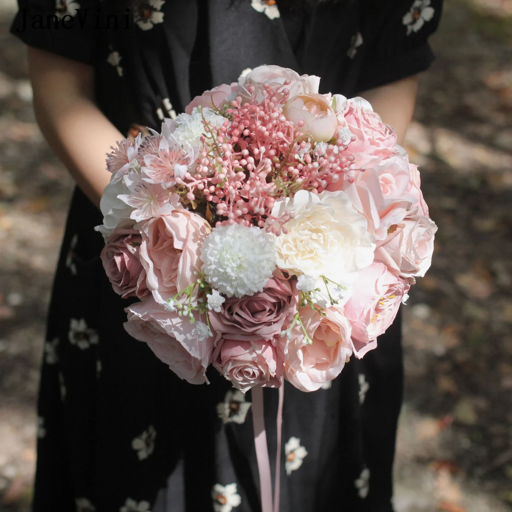 JaneVini Romantic Dusty Pink Wedding Flowers Korean Bridal Bouquets Artificial Silk Roses Hydrangea Outdoor Bride Fake Bouquet
JaneVini Romantic Dusty Pink Wedding Flowers Korean Bridal Bouquets Artificial Silk Roses Hydrangea Outdoor Bride Fake Bouquet