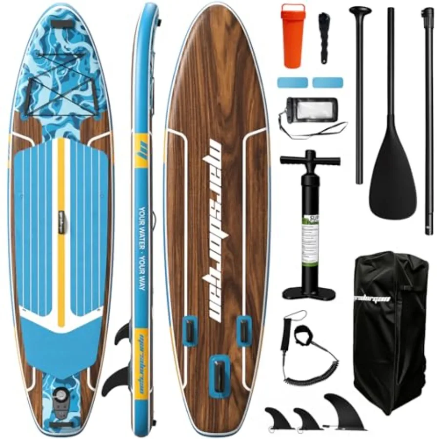 11ft Inflatable Stand Up Paddle Board for Fishing Surfing Camping Wood Grain Finish Ultra Lightweight PVC Material Gray-Brown C
11ft Inflatable Stand Up Paddle Board for Fishing Surfing Camping Wood Grain Finish Ultra Lightweight PVC Material Gray-Brown C