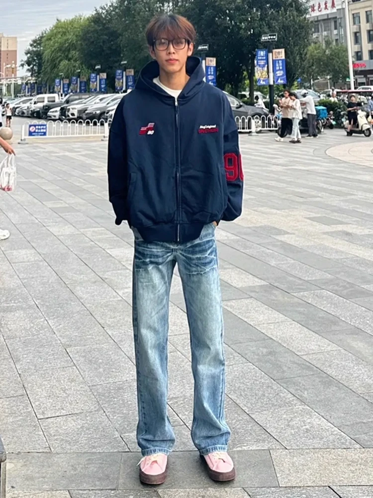 Blue Lightning Pattern Men's Jeans High Waist Slim Fit Straight Leg Narrow Version Cleanfit Sle Stand Edition for Teens
Blue Lightning Pattern Men's Jeans High Waist Slim Fit Straight Leg Narrow Version Cleanfit Sle Stand Edition for Teens