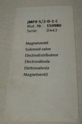 Brand New JMFH-5/2-D-1-C 150980 Adequate inventory and quality assurance Fast transport
Brand New JMFH-5/2-D-1-C 150980 Adequate inventory and quality assurance Fast transport