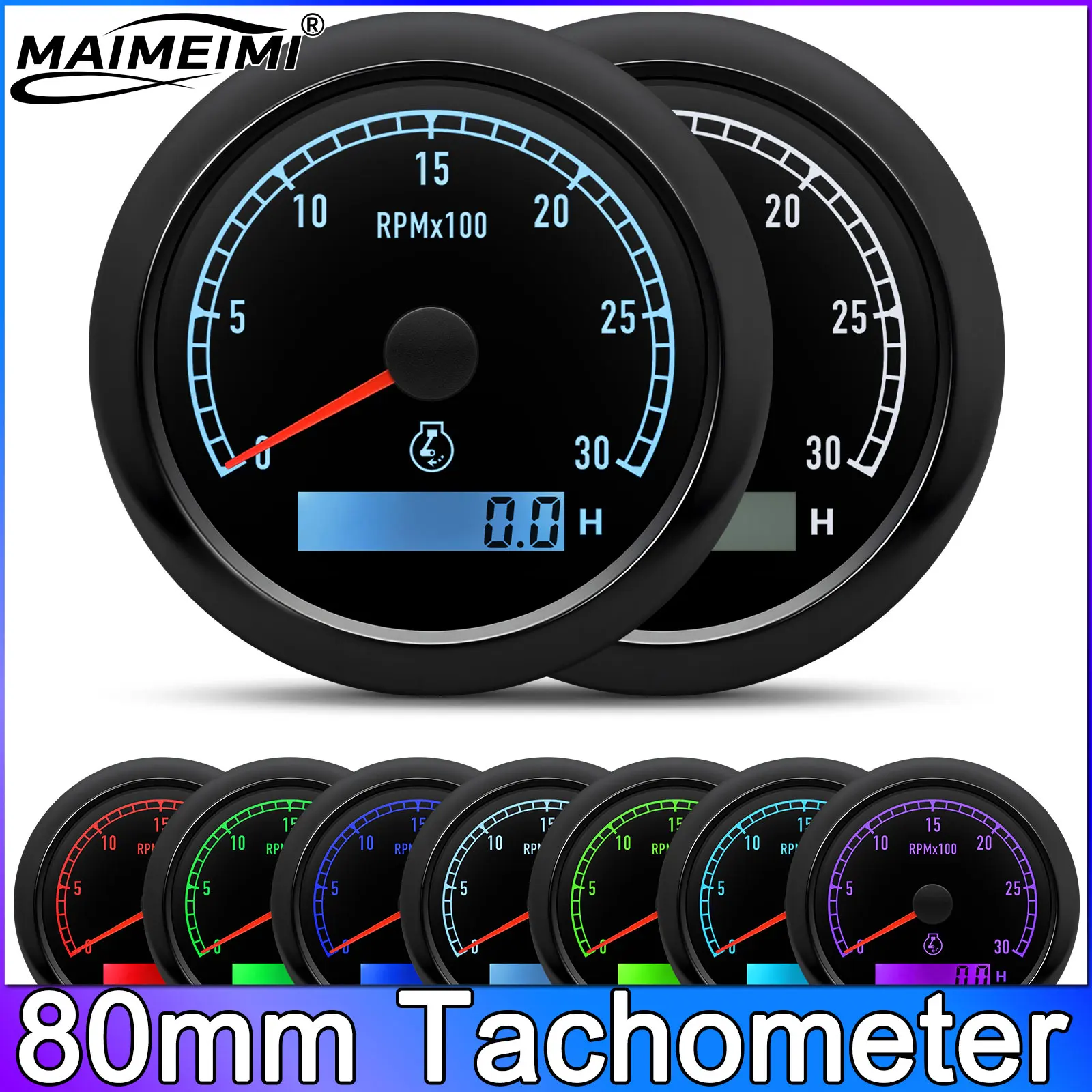 НОВЫЙ Тахометр 80 мм, 3000 об/мин, 3K RPM, с 7-цветной подсветкой, для 12В/24В, универсальный для лодок, автомобилей, грузовиков, мотоциклов
НОВЫЙ Тахометр 80 мм, 3000 об/мин, 3K RPM, с 7-цветной подсветкой, для 12В/24В, универсальный для лодок, автомобилей, грузовиков, мотоциклов