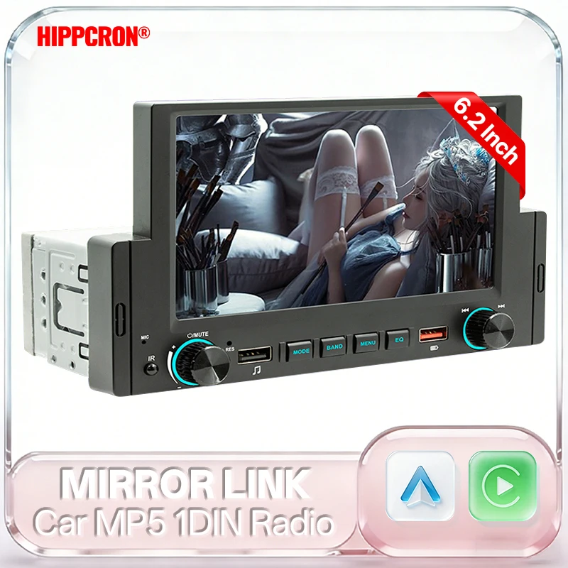 Hippcron 1Din Car Radio Carplay Android Auto Car Stereo 6.2 inch Multimedia MP5 Player HD Touch Screen Dual USB FM BT Colorful
Hippcron 1Din Car Radio Carplay Android Auto Car Stereo 6.2 inch Multimedia MP5 Player HD Touch Screen Dual USB FM BT Colorful