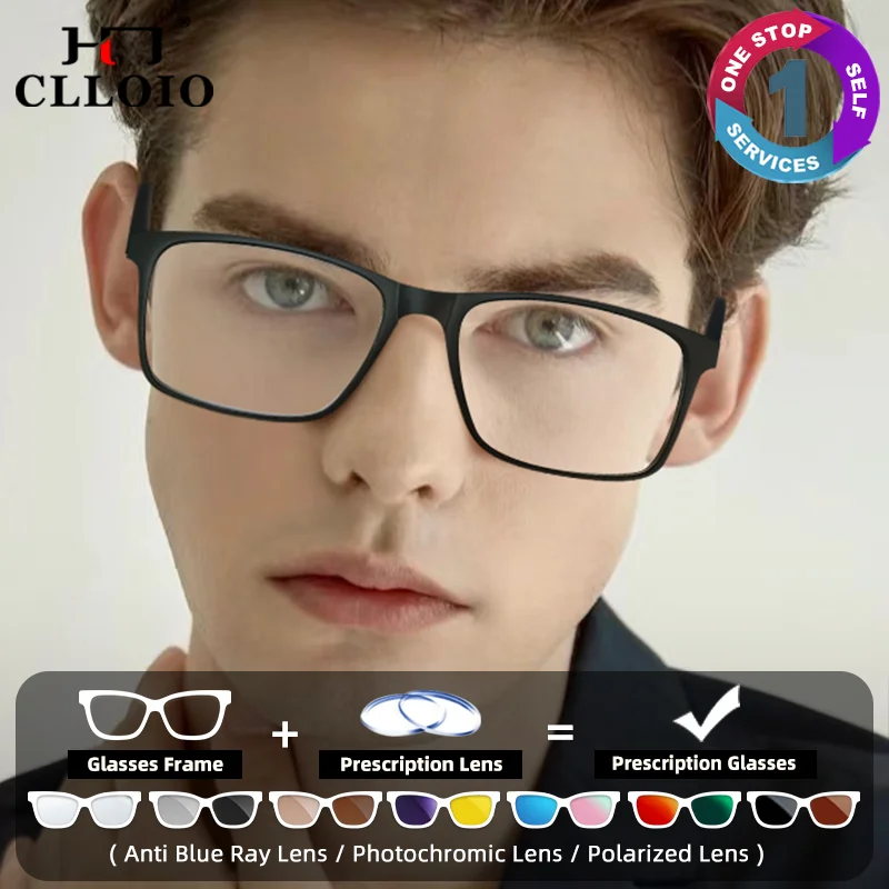 CLLOIO Simple Square Myopia Prescription Glasses Men Business Optical Anti Blue Ray Photochromic Multifocalf Protection Eyeware
CLLOIO Simple Square Myopia Prescription Glasses Men Business Optical Anti Blue Ray Photochromic Multifocalf Protection Eyeware