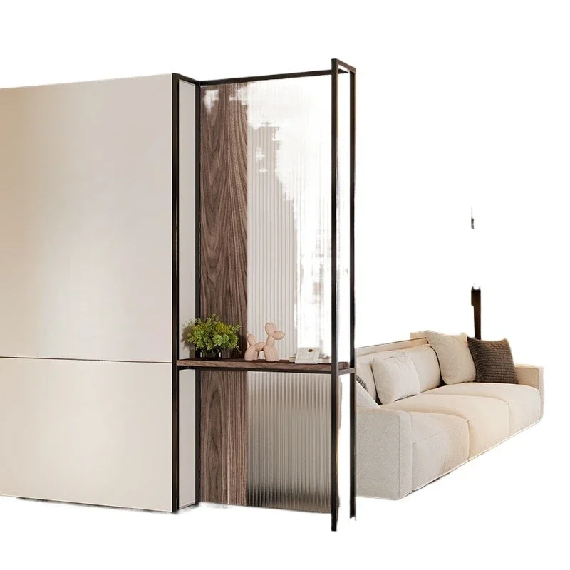 Ultra-white glass screen partition living room entrance door Geshan
Ultra-white glass screen partition living room entrance door Geshan