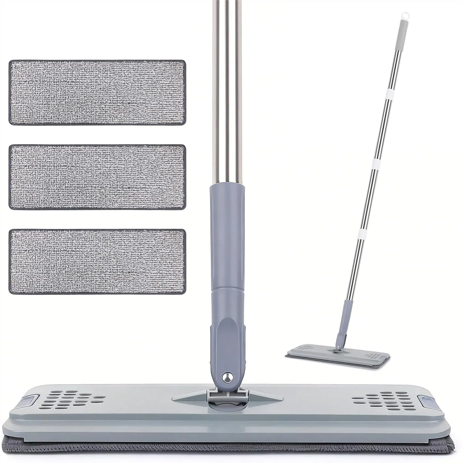 Flat Mop with 3 Pads, Microfiber Mop for Floor Cleaning Adjustable Handle 29-49" for Hardwood Floors Wet Dry Use on Laminate
Flat Mop with 3 Pads, Microfiber Mop for Floor Cleaning Adjustable Handle 29-49" for Hardwood Floors Wet Dry Use on Laminate