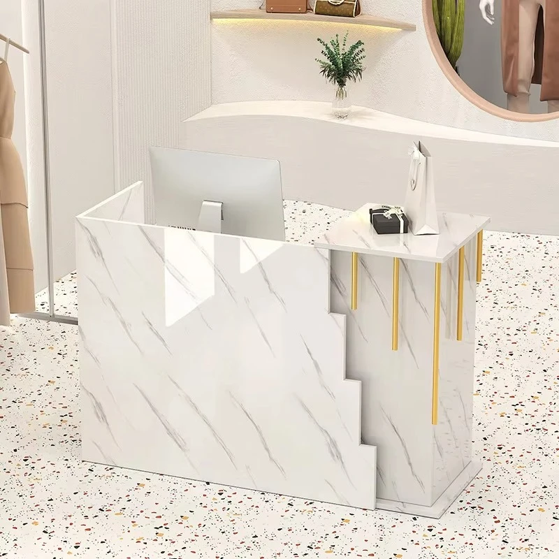 &c Special Shape Modern Hair Saloon Small Front Counter White Gold Luxury Used Nail Salon Reception Desk for Sale
&c Special Shape Modern Hair Saloon Small Front Counter White Gold Luxury Used Nail Salon Reception Desk for Sale