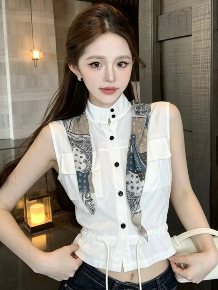 Ladies Loose Fit Neck Sleeveless Shirt Summer Waist Cinching Scarf Accessories City Walk Linen Blend Short Style Casual ...
Ladies Loose Fit Neck Sleeveless Shirt Summer Waist Cinching Scarf Accessories City Walk Linen Blend Short Style Casual ...