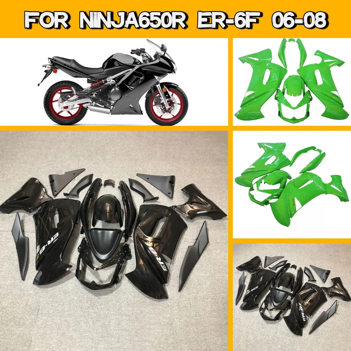 Injection Mold Motorcycle Fairings 2006 2007 2008 Ninja 650R ABS Advanced Fairing Kit for 06 07 08 Kawasaki Ninja650R
Injection Mold Motorcycle Fairings 2006 2007 2008 Ninja 650R ABS Advanced Fairing Kit for 06 07 08 Kawasaki Ninja650R