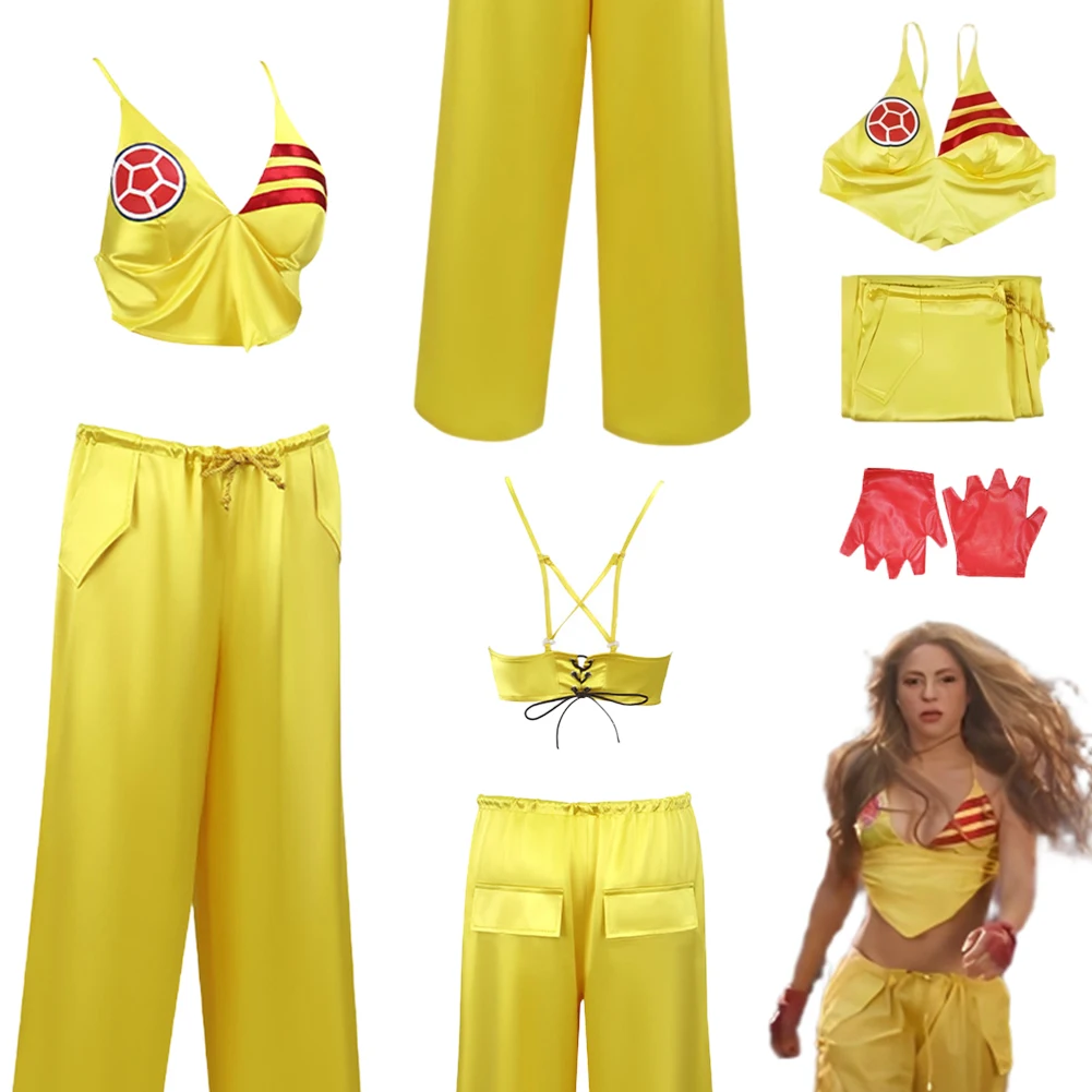 Fantasia Brazil Mexico Football Shakira Cosplay Clothing Women Stage Disfraz Costume Female Halloween Carnival Party Clothes
Fantasia Brazil Mexico Football Shakira Cosplay Clothing Women Stage Disfraz Costume Female Halloween Carnival Party Clothes