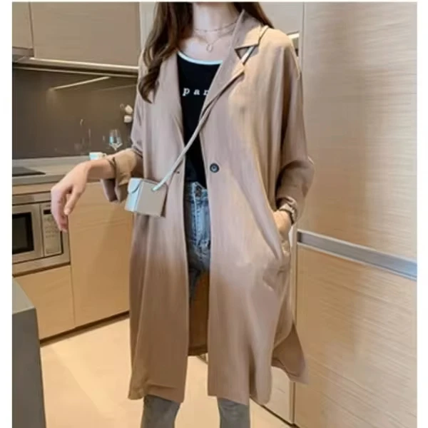 Women's Spring Autumn New Arrival Mid Length Solid Color Lightweight Comfortable Trench Coat British Style Petite Casual Top
Women's Spring Autumn New Arrival Mid Length Solid Color Lightweight Comfortable Trench Coat British Style Petite Casual Top