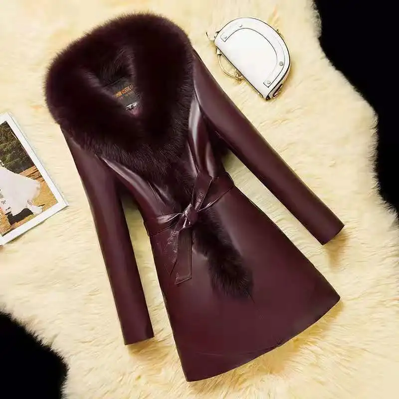NicePop Winter Warm Big Fur Collar Pu leather Parka Women Down Cotton Jacket Medium Long Coat Female Slim Casual Outerwear R1967
NicePop Winter Warm Big Fur Collar Pu leather Parka Women Down Cotton Jacket Medium Long Coat Female Slim Casual Outerwear R1967