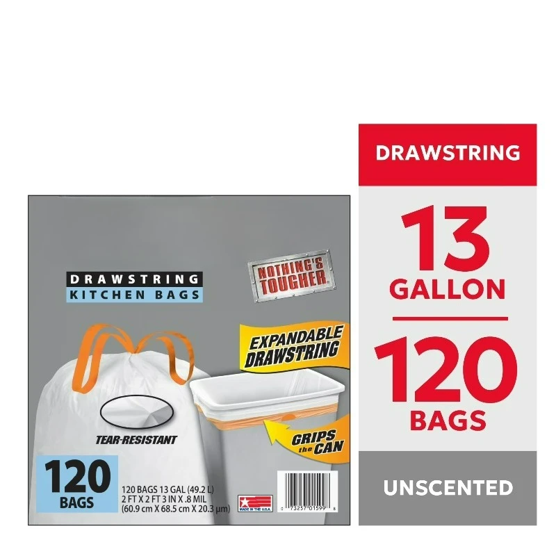 Gallon Tall Kitchen Drawstring Bags, 120 Bags
Gallon Tall Kitchen Drawstring Bags, 120 Bags