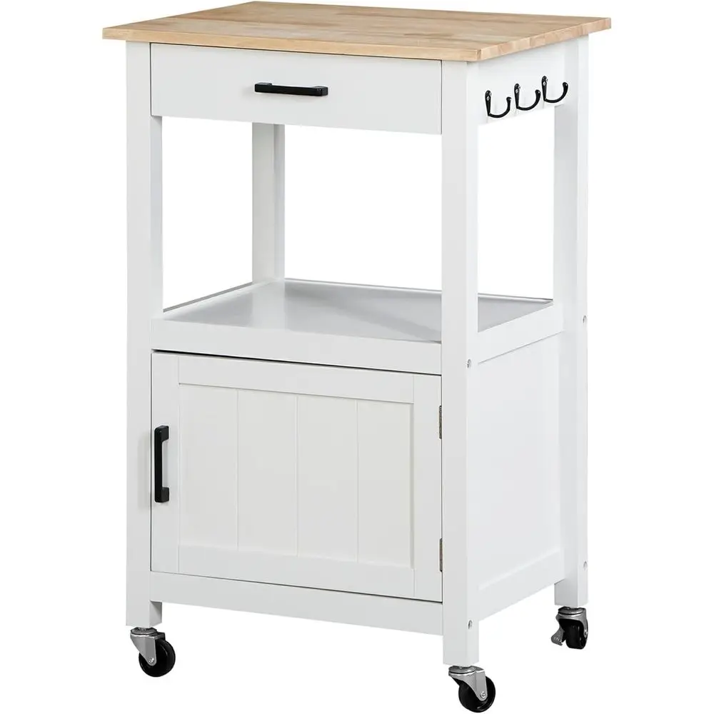White Rolling Kitchen Island Cart with Single Door Cabinet, Mobile Coffee Serving Cart for Dining and Microwave Storage
White Rolling Kitchen Island Cart with Single Door Cabinet, Mobile Coffee Serving Cart for Dining and Microwave Storage