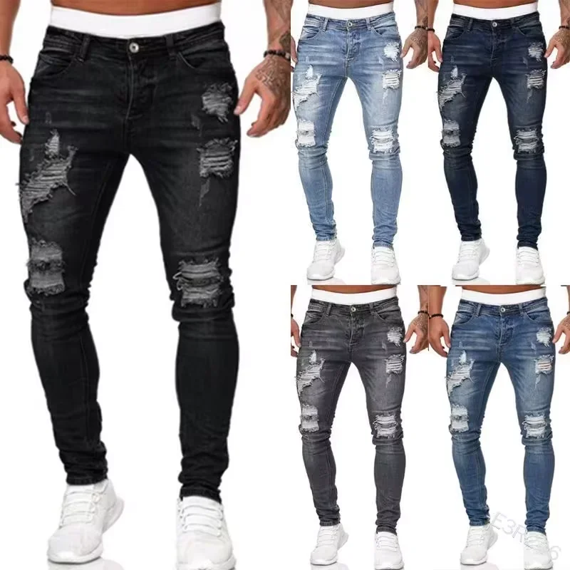 Pop Fashion Street Style Ripped Skinny Jeans Men Vintage Wash Solid Denim Trouser Mens Casual Slim Fit Pencil Denim Pants Hot Sa
Pop Fashion Street Style Ripped Skinny Jeans Men Vintage Wash Solid Denim Trouser Mens Casual Slim Fit Pencil Denim Pants Hot Sa