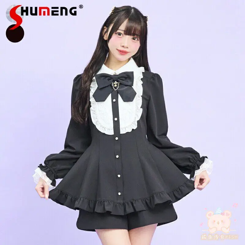 SC Japanese Women's Dress Set 2 Pieces Set Spring New Mine Mass-produced Cute Bow Sweet Slimming Long Sleeve Top Shorts Outfit
SC Japanese Women's Dress Set 2 Pieces Set Spring New Mine Mass-produced Cute Bow Sweet Slimming Long Sleeve Top Shorts Outfit