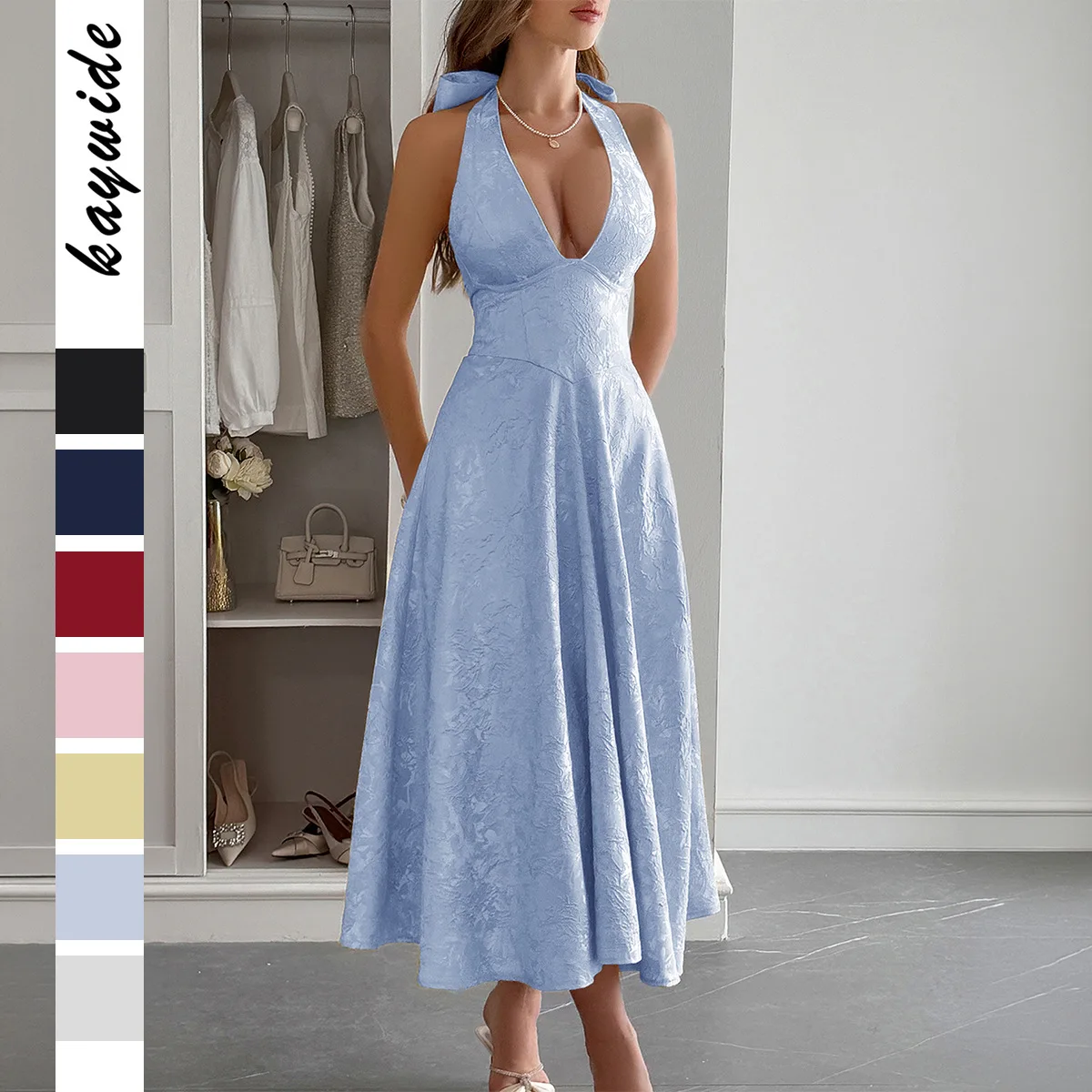 French Resort-style Halter Neck Waist-cinching Long Dress Women's Clothing 2026 Spring-summer Summer Long Dress Elegant Midi
French Resort-style Halter Neck Waist-cinching Long Dress Women's Clothing 2026 Spring-summer Summer Long Dress Elegant Midi