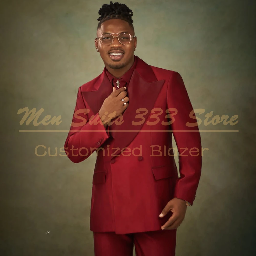 Bespoke Men's Suits Red Double Breasted Peak Lapel Straight Blazer High Quality 2 Piece Jacket Pants For Prom Party Costume
Bespoke Men's Suits Red Double Breasted Peak Lapel Straight Blazer High Quality 2 Piece Jacket Pants For Prom Party Costume