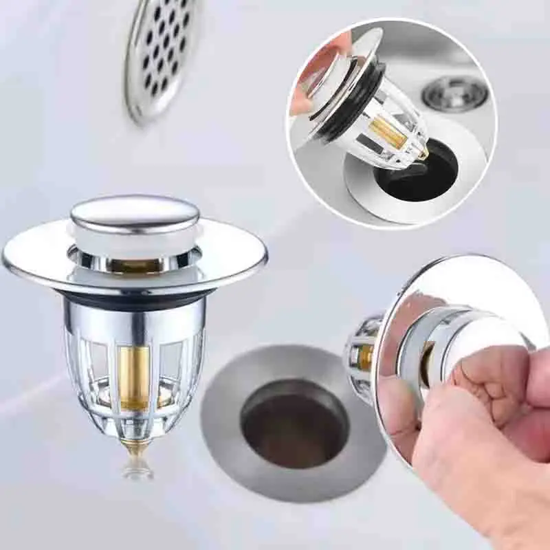 1-6PCS Universal Rebound Drain Plug Filter Basin Pop-up Sink Filter with Hair Catcher Bathroom Sink Drain Stopper Easy Push Type
1-6PCS Universal Rebound Drain Plug Filter Basin Pop-up Sink Filter with Hair Catcher Bathroom Sink Drain Stopper Easy Push Type
