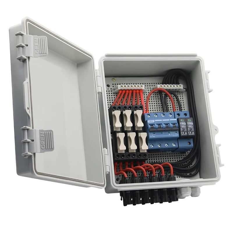 Breakers Combiner box 1000V DC waterproof and dust proof 6 String 6in 1out for photovoltaic array solar panel
Breakers Combiner box 1000V DC waterproof and dust proof 6 String 6in 1out for photovoltaic array solar panel