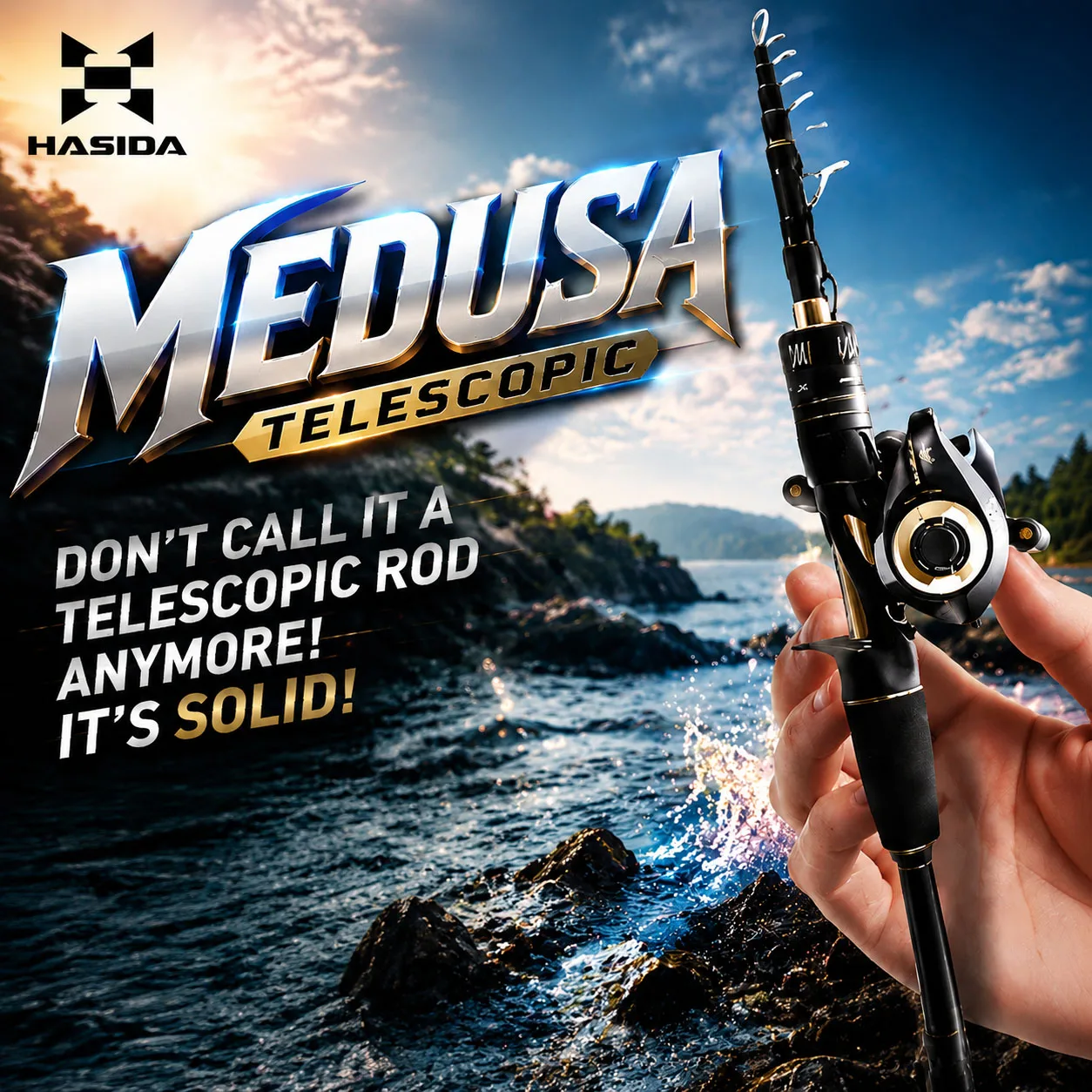 HASIDA Medusa Easy Carry Tele Spin 1.80m 2.10m 2.40m Full Carbon K Guide Fishing Rod and Baitcasting or Spinning Reel Combo
HASIDA Medusa Easy Carry Tele Spin 1.80m 2.10m 2.40m Full Carbon K Guide Fishing Rod and Baitcasting or Spinning Reel Combo
