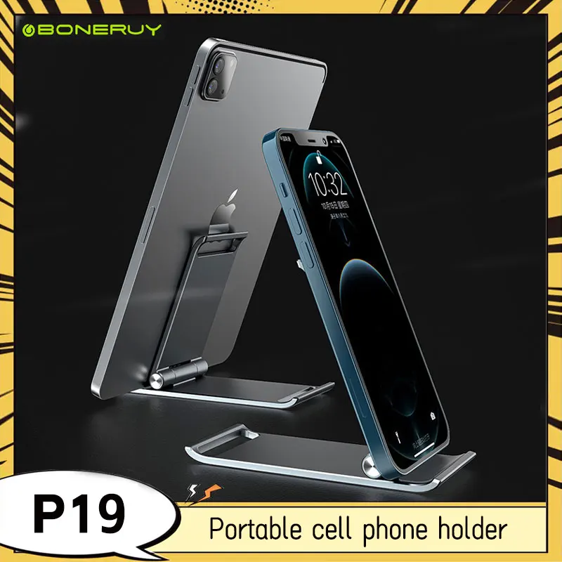 Boneruy P19 Portable Mobile Phone Holder Aluminum Alloy One-piece Folding Adjustable Angle Desktop Office Mobile Phone Holder
Boneruy P19 Portable Mobile Phone Holder Aluminum Alloy One-piece Folding Adjustable Angle Desktop Office Mobile Phone Holder