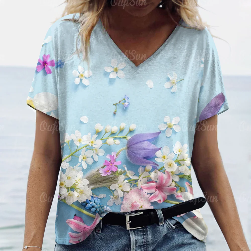 2024 Top Women Blue Floral Printed Women's T-Shirt Oversized T-Shirt Popular Clothes Women Clothing Short Sleeve Tees Blouse 5XL
2024 Top Women Blue Floral Printed Women's T-Shirt Oversized T-Shirt Popular Clothes Women Clothing Short Sleeve Tees Blouse 5XL