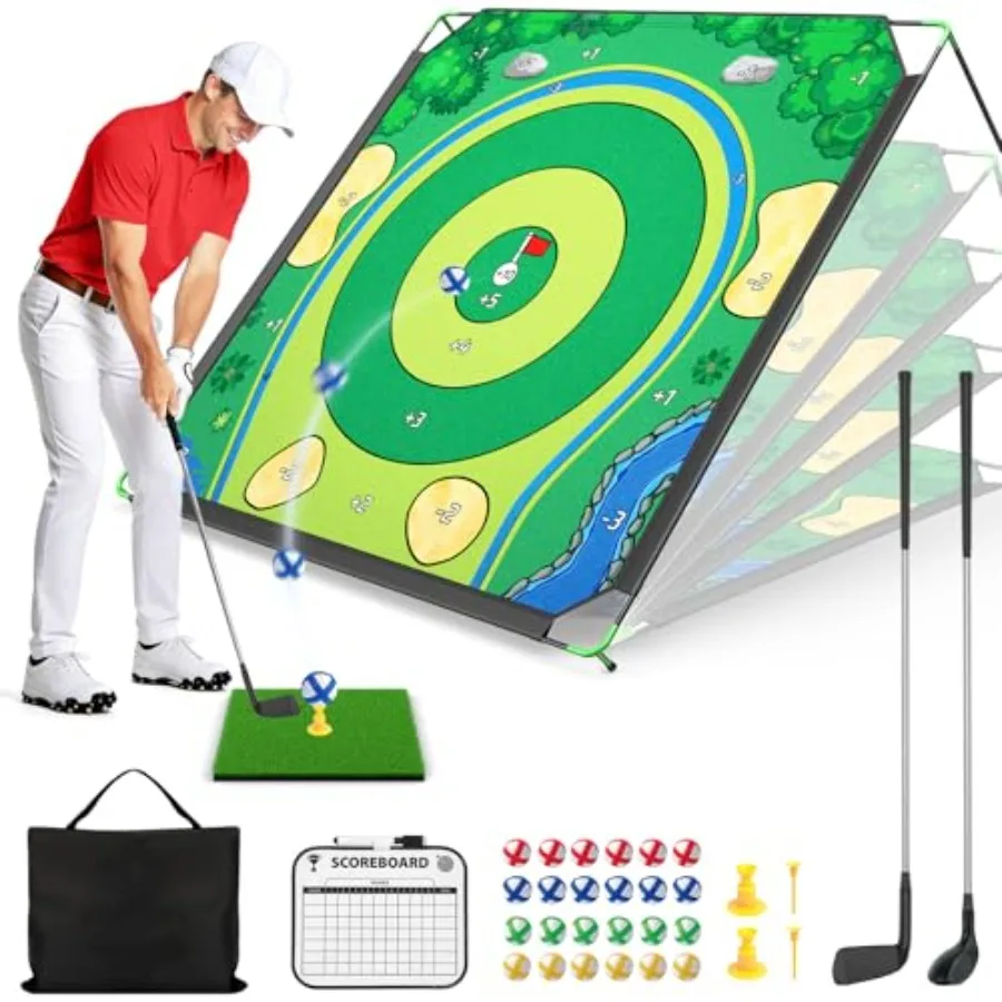 Golf Chipping Game Set 71 X 71 in Large Golf Practice Mat with 2 Adjustable Clubs Hitting Mat 24 Sticky Balls 2 Golf Tees Score
Golf Chipping Game Set 71 X 71 in Large Golf Practice Mat with 2 Adjustable Clubs Hitting Mat 24 Sticky Balls 2 Golf Tees Score
