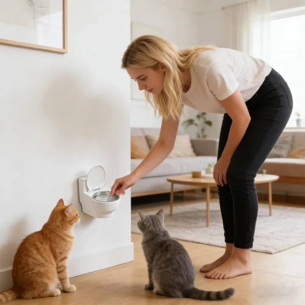 Stainless Steel Toilet Shaped Cat Water Bowl Wall-Mounted Non-Slip Pet Drinking Dish Anti-Spill Cat Pet Feeder Pet Supplies
Stainless Steel Toilet Shaped Cat Water Bowl Wall-Mounted Non-Slip Pet Drinking Dish Anti-Spill Cat Pet Feeder Pet Supplies