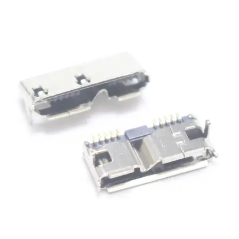 NinthQua 10pcs/lot Micro USB 3.0 B Type DIP Female Socket DIP2 10pin USB Connector for Mobile Hard Disk Drives Data Interface