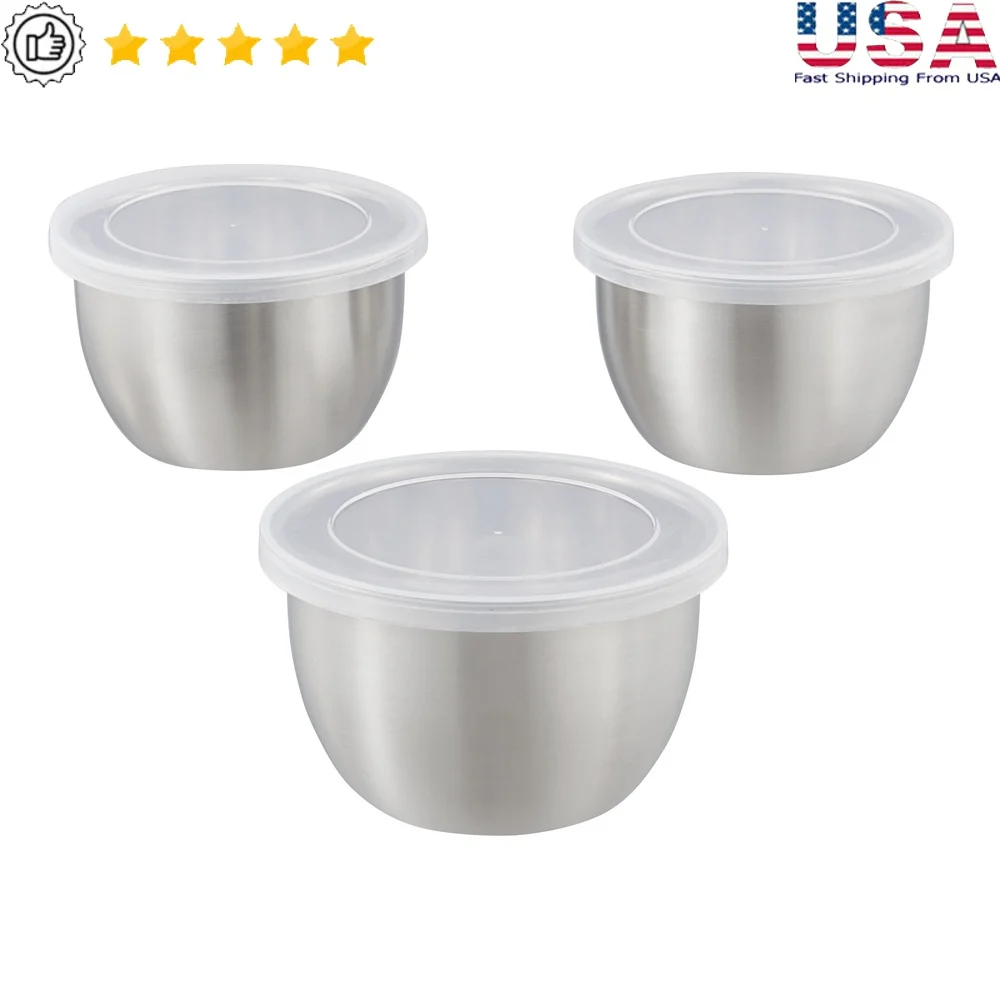 6-Piece Stainless Steel Prep Bowls with Lids Dishwasher Safe Nesting Storage Mixing Bowls Clear Covers Kitchen Essentials
6-Piece Stainless Steel Prep Bowls with Lids Dishwasher Safe Nesting Storage Mixing Bowls Clear Covers Kitchen Essentials