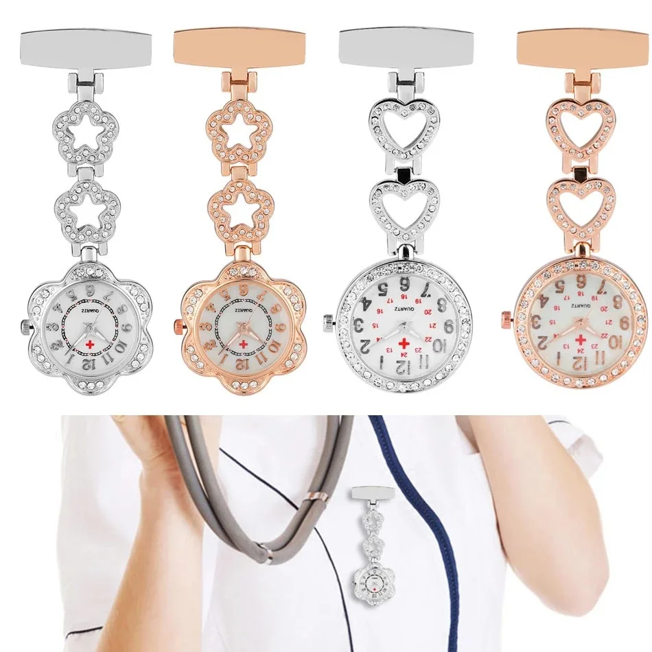 Heart Shaped Inlaid Rhinestone Medical Nurse Watch Fashion Vintage Hanging Clock Retro Pocket Watch Silver Metal Fob Gift Watch
Heart Shaped Inlaid Rhinestone Medical Nurse Watch Fashion Vintage Hanging Clock Retro Pocket Watch Silver Metal Fob Gift Watch