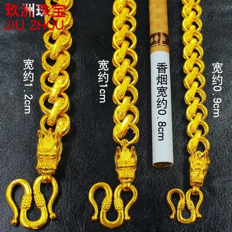 Plated Color 18K Gold Necklace Men's Faucet Domineering Thailand Son Golden Blessing Head Flat Chain Real Gold Necklace Long
Plated Color 18K Gold Necklace Men's Faucet Domineering Thailand Son Golden Blessing Head Flat Chain Real Gold Necklace Long