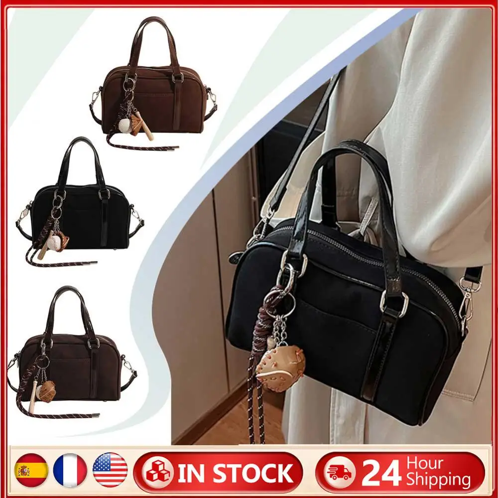 Women Suede Boston Bag Adjustable Strap Top-handle Bag With Interior Pocket Handbag Zipper Clutch Purse for Work Travel
Women Suede Boston Bag Adjustable Strap Top-handle Bag With Interior Pocket Handbag Zipper Clutch Purse for Work Travel